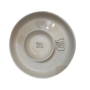 Rae Dunn Chips and Dip Ceramic Platter Serving Tray Salsa